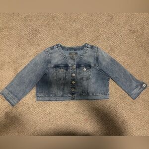 Torrid Collarless Crop Denim Jacket